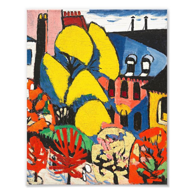 Sayen - Bäume, buntes Gemälde, Fotodruck (Vorne)