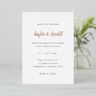 Saylor Modern Wedding Folieneinladung