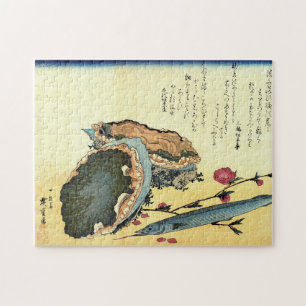 Sayori & Awabi (Halfbeak, Abalone) Hiroshige Fisch Puzzle