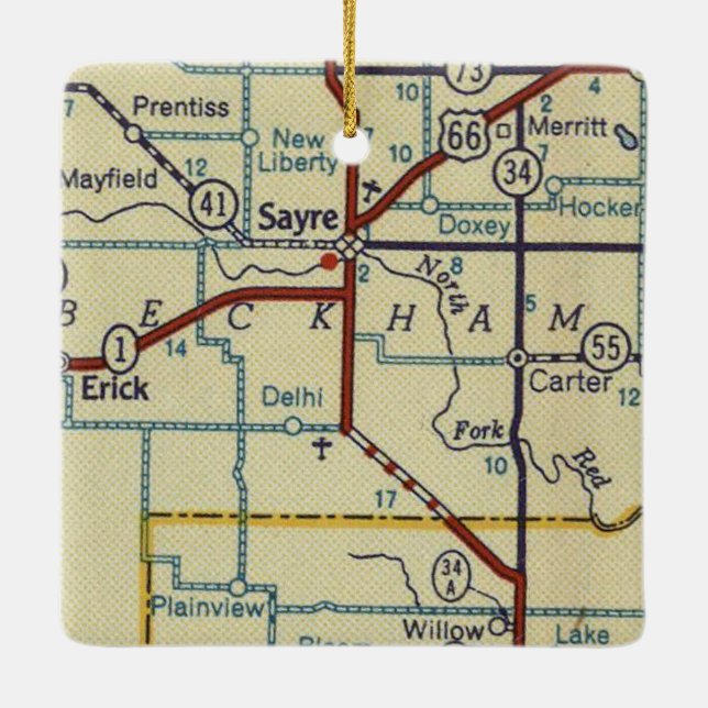 Sayre Oklahoma Keramikornament (Rückseite)