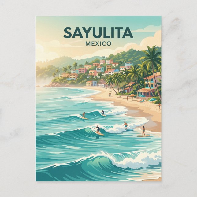 Sayulita Beach Surf Break Mexiko Postkarte (Vorderseite)