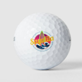 Sayulita Mexico Surfer Vintag Wave Sunset Bigwave Golfball