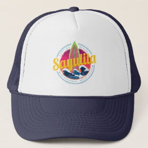 Sayulita Mexico Surfer Vintag Wave Sunset Bigwave Truckerkappe