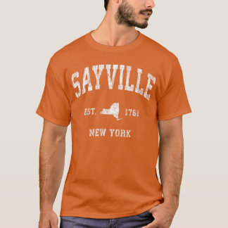 Sayville New York NY Vintage Athletik Sport Design T-Shirt