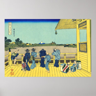 Sazai Hall Temple von fünf hundert Rakan Hokusai Poster