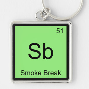 Sb - Symbol-T-Shirt für Rauchabfall-Chemie-Element Schlüsselanhänger