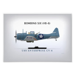 SBD Dauntless Dive Bomber of Bomber 6 (VB-6) Fotodruck