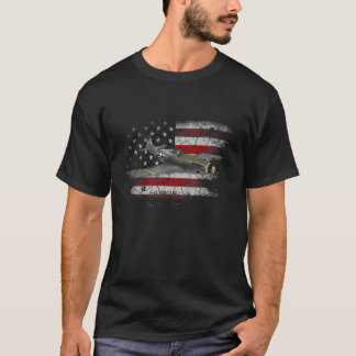 SBD Dauntless WW2 American Flag Dive Bomber Flugze T-Shirt