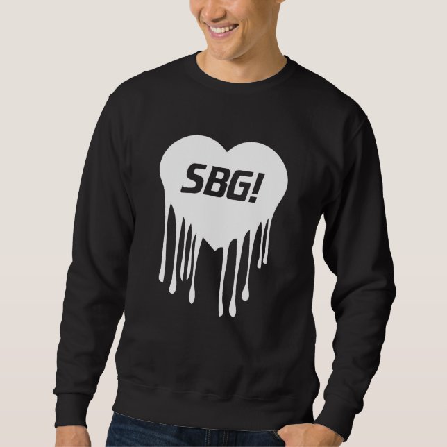 SBG Herz-Schwarzes Crewneck Sweatshirt (Vorderseite)