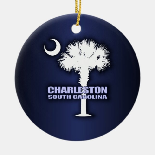 SC Palmetto & Crescent (Charleston) Keramik Ornament (Vorne)