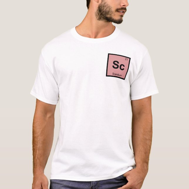 Sc - periodisches Tabellensymbol für Scandium Chem T-Shirt (Vorderseite)