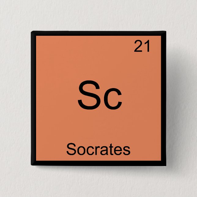 Sc - Sokrates Funny Element Chemistry Symbol T-Shi Button (Vorderseite)