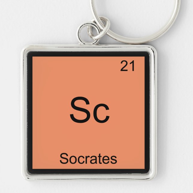 Sc - Sokrates Funny Element Chemistry Symbol T-Shi Schlüsselanhänger (Vorne)
