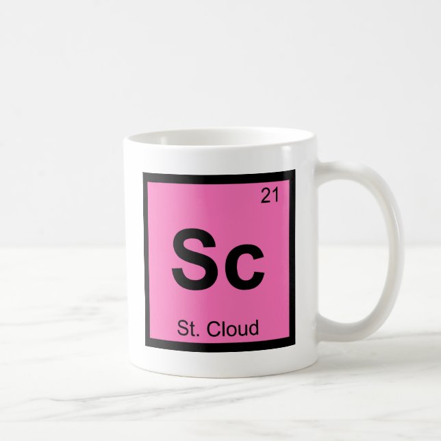 Sc - St. Cloud Minnesota Chemistry Periodic Table Kaffeetasse (Rechts)
