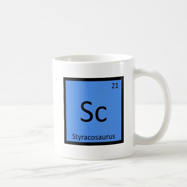 Sc - Styracosaurus Dinosaur Periodic Table Symbol Kaffeetasse (Rechts)