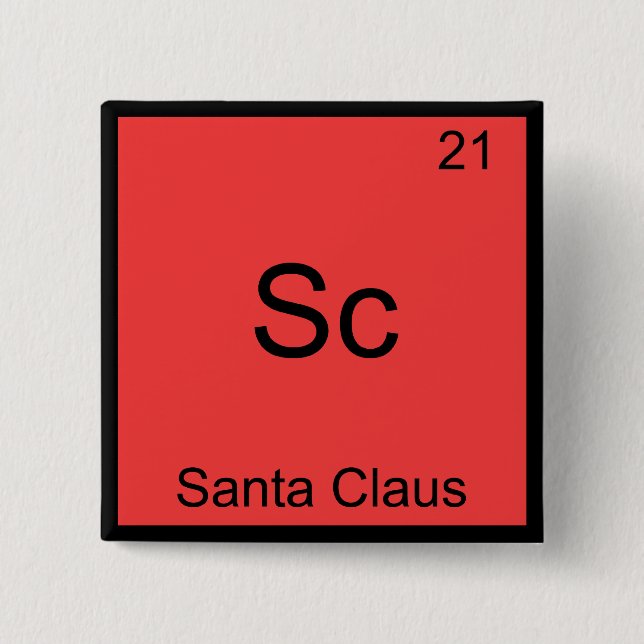 Sc - Symbol für den Weihnachtsklaus Funny Chemistr Button (Vorderseite)
