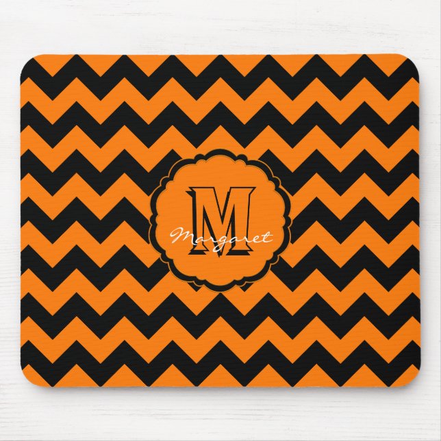 SC Zickzack Maus Pad Orange und Black Mousepad (Vorne)