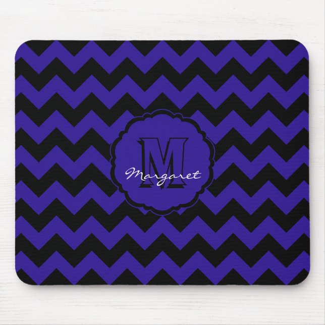 SC Zickzack Mouse Pad Blue und Black Mousepad (Vorne)