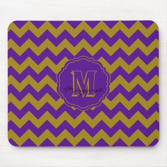SC Zickzack Mouse Pad Lila und Gold Mousepad (Vorne)
