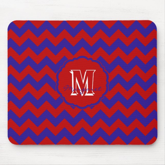 SC Zickzack Mouse Pad Red und Blue Mousepad (Vorne)