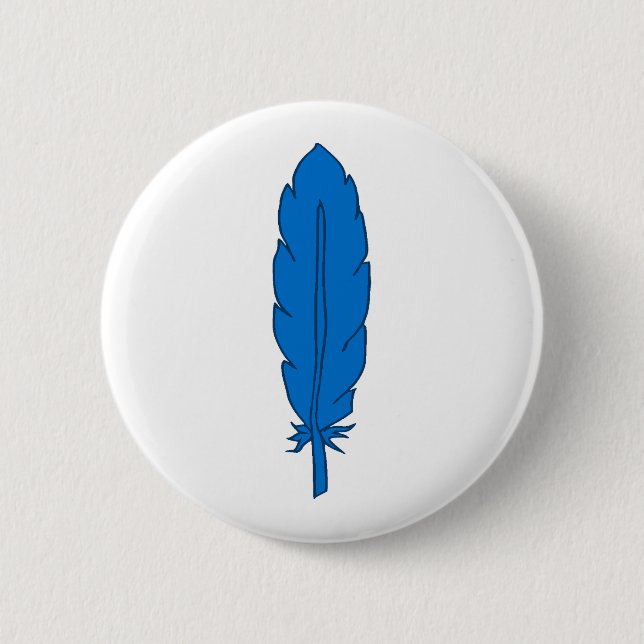 SCA Clan Blue Feather Button (Vorderseite)