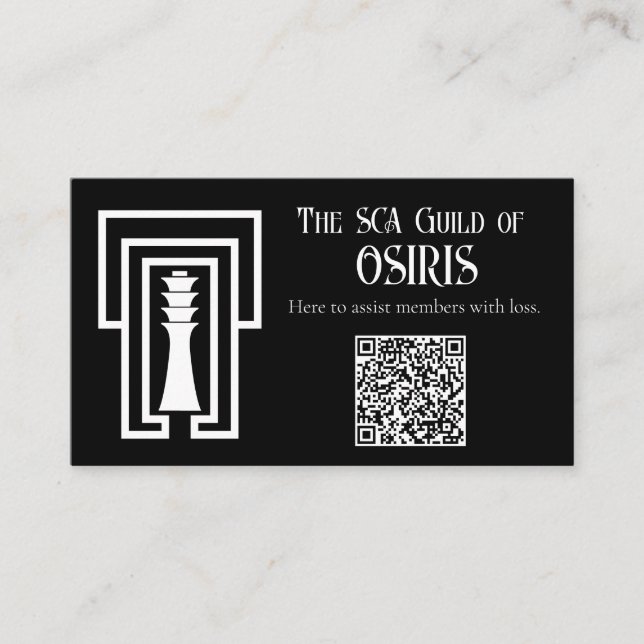 SCA Guild of Osiris Cards Visitenkarte (Vorderseite)