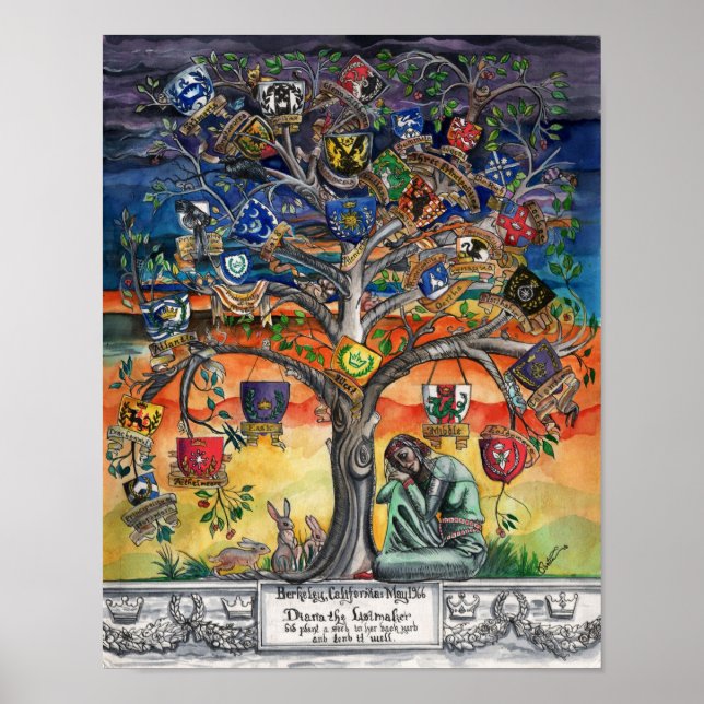 SCA Heraldic Family Tree by Portia St. Luke Poster (Vorne)