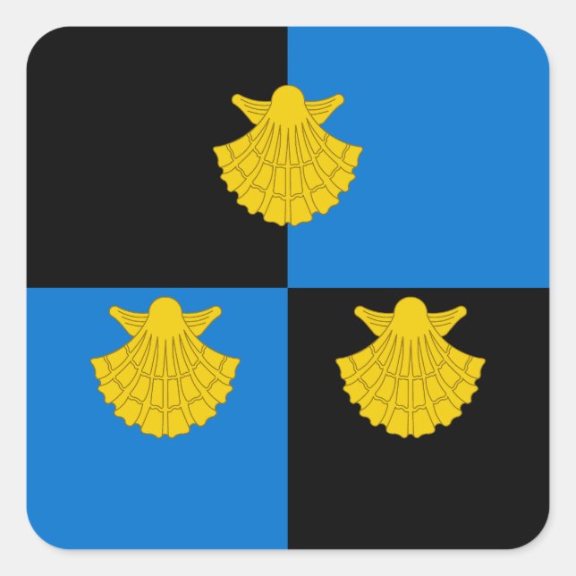 SCA Pilgrims Fount Populace Abzeichen Quadratischer Aufkleber (Vorderseite)