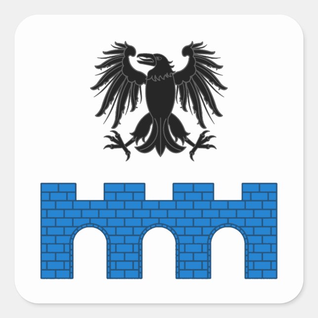 SCA Ravensbridge Populace Abzeichen Quadratischer Aufkleber (Vorderseite)