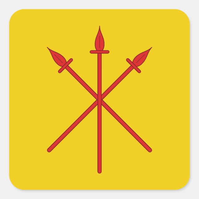 SCA Red Spears Populace Abzeichen Quadratischer Aufkleber (Vorderseite)