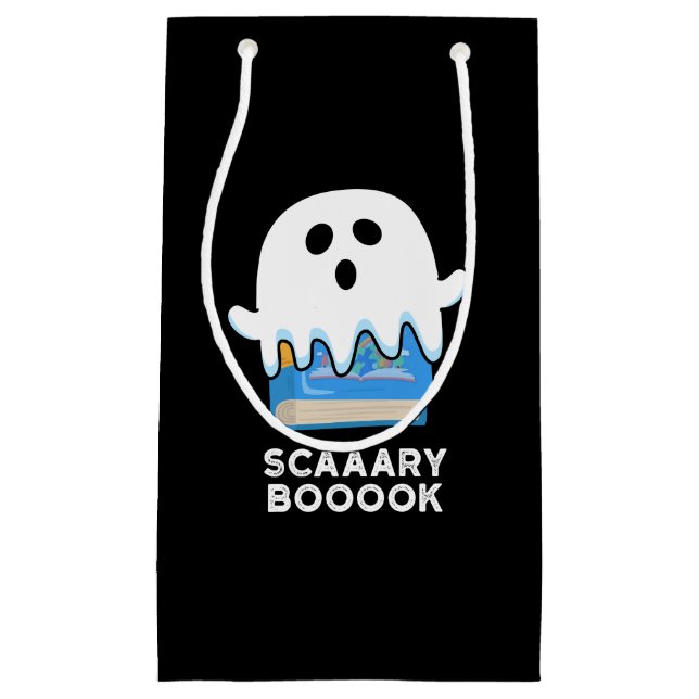 Scaaary Booook Funny Ghost Book Pub Dark BG Kleine Geschenktüte (Vorderseite)