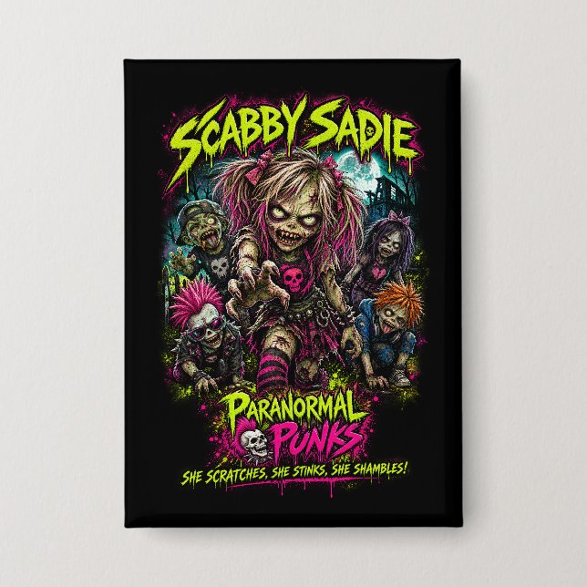 Scabby Sadie – Paranormale Punks Button (Vorderseite)