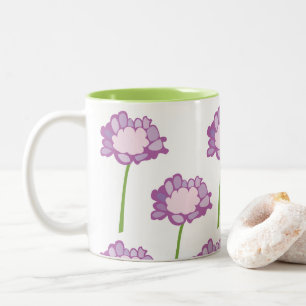 Scabiosa Lila Pincushion Blume Floral Zweifarbige Tasse