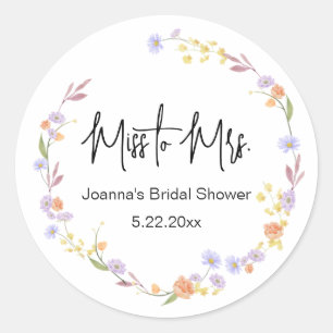 Scabiosa Wildblume Zarte moderne Bridal Shower Runder Aufkleber