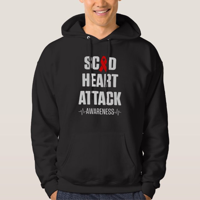 SCAD Heart Attack Survivor Heartbeat Warrior Aware Hoodie (Vorderseite)