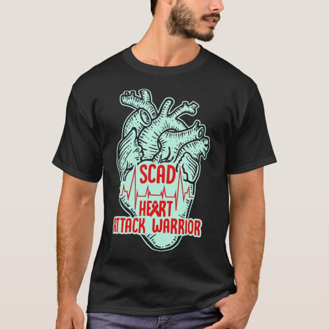 SCAD Heart Attack Survivor Pride Warrior Awareness T-Shirt (Vorderseite)