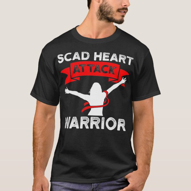SCAD Herzinfarkt Überlebender Pride Krieger Bewuss T-Shirt (Vorderseite)
