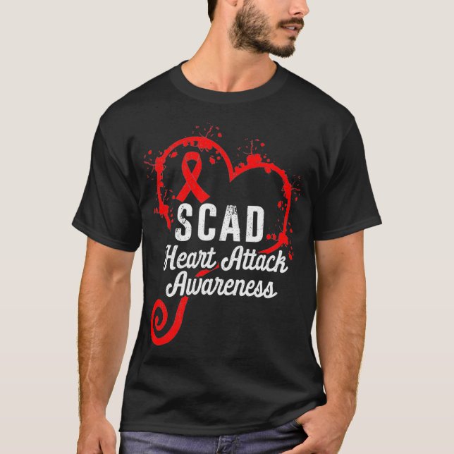 SCAD Herzinfarktsüberlebende US Hand Krieger Aware T-Shirt (Vorderseite)
