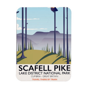 Scafell Pike, Cumbria, Vintage Reiseplakat Magnet