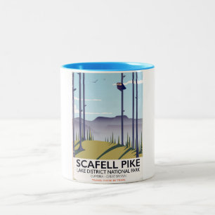 Scafell Pike, Cumbria, Vintage Reiseplakat Zweifarbige Tasse
