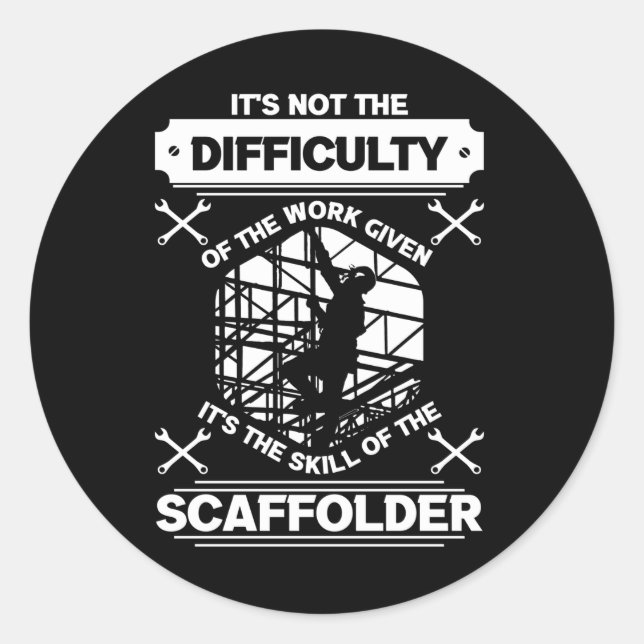 Scaffolder Builder Scaffolding Scaffold Runder Aufkleber (Vorderseite)
