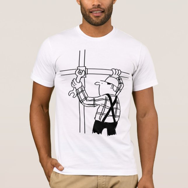 Scaffolder Cartoon Graphic T - Shirt (Vorderseite)