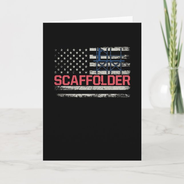 Scaffolder USA Flag Gerüstbauer Karte (Vorderseite)
