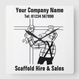 Scaffolding Hire and Sales Quadratische Wanduhr