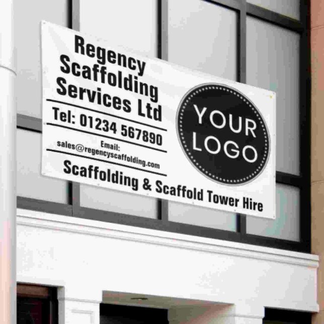 Scaffolding & Scaffold Hire Banner with Your Logo (Von Creator hochgeladen)