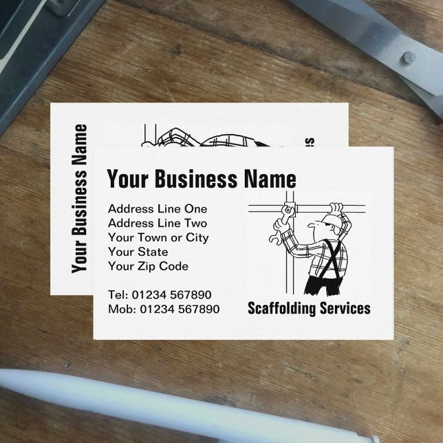 Scaffolding Services Cartoon Business Card Visitenkarte (Von Creator hochgeladen)