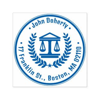 Scales of Justice Symbol | Round return address Permastempel