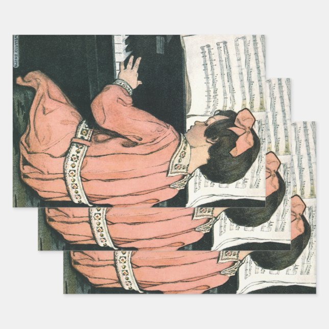 Scales von Jessie Willcox Smith, Piano Music Girl Geschenkpapier Set (Set)