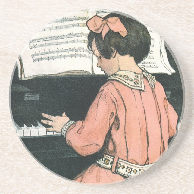 Scales von Jessie Willcox Smith, Piano Music Girl Getränkeuntersetzer (Vorne)