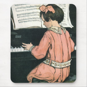 Scales von Jessie Willcox Smith, Piano Music Girl Mousepad